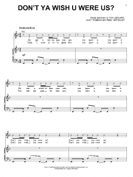 page one of Don't Ya Wish U Were Us? (Piano, Vocal & Guitar Chords (Right-Hand Melody))