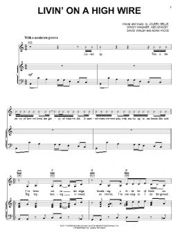 page one of Livin' On A High Wire (Piano, Vocal & Guitar Chords (Right-Hand Melody))