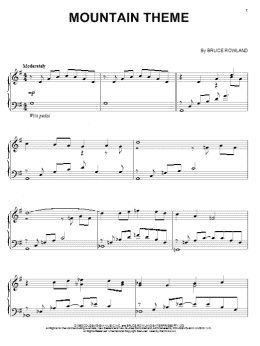 page one of Mountain Theme (Piano Solo)