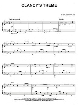 page one of Clancy's Theme (Piano Solo)