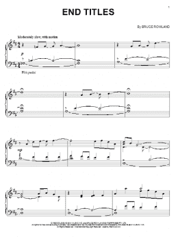page one of End Titles (Piano Solo)