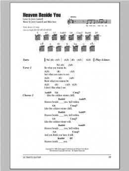 page one of Heaven Beside You (Guitar Chords/Lyrics)