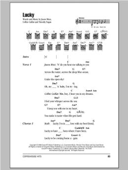 page one of Lucky (Guitar Chords/Lyrics)