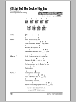 page one of (Sittin' On) The Dock Of The Bay (Guitar Chords/Lyrics)