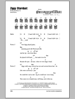 page one of Ziggy Stardust (Guitar Chords/Lyrics)