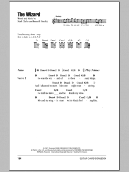 page one of The Wizard (Guitar Chords/Lyrics)