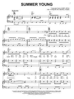 page one of Summer Young (Piano, Vocal & Guitar Chords (Right-Hand Melody))