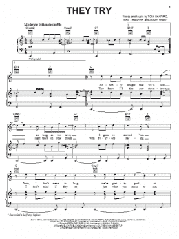 page one of They Try (Piano, Vocal & Guitar Chords (Right-Hand Melody))