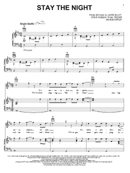 page one of Stay The Night (Piano, Vocal & Guitar Chords (Right-Hand Melody))