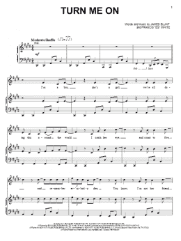 page one of Turn Me On (Piano, Vocal & Guitar Chords (Right-Hand Melody))