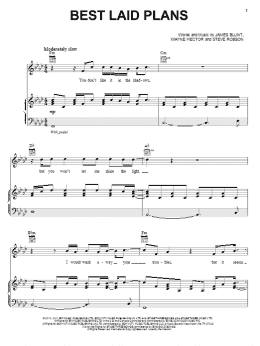 page one of Best Laid Plans (Piano, Vocal & Guitar Chords (Right-Hand Melody))
