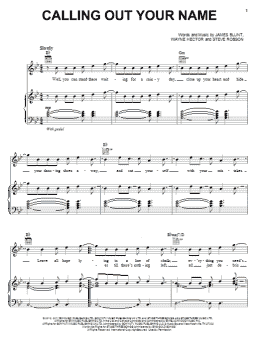 page one of Calling Out Your Name (Piano, Vocal & Guitar Chords (Right-Hand Melody))