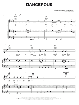 page one of Dangerous (Piano, Vocal & Guitar Chords (Right-Hand Melody))