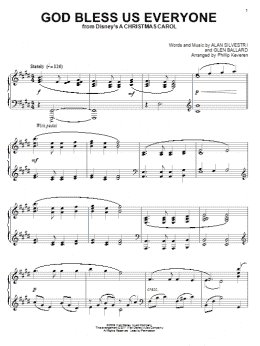 page one of God Bless Us Everyone (arr. Phillip Keveren) (Piano Solo)