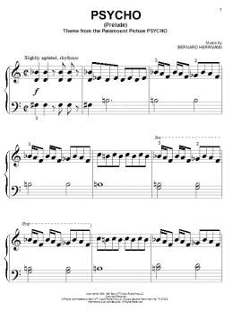 page one of Psycho (Prelude) (Big Note Piano)