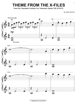 page one of Theme From The X-Files (Big Note Piano)