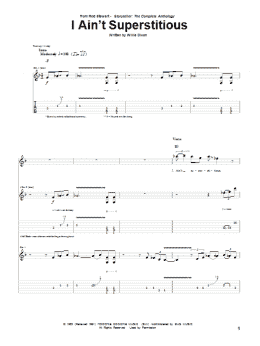 page one of I Ain't Superstitious (Guitar Tab)