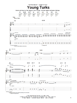 page one of Young Turks (Guitar Tab)