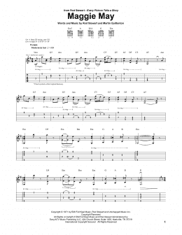 page one of Maggie May (Guitar Tab)