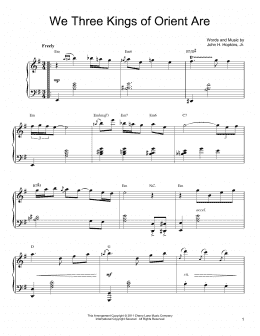 page one of We Three Kings Of Orient Are [Gospel version] (Piano Solo)