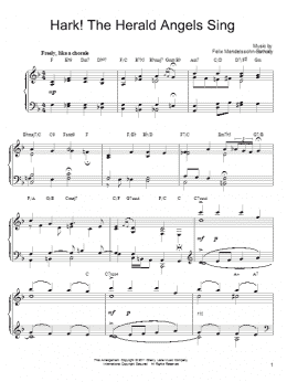 page one of Hark! The Herald Angels Sing [Gospel version] (Piano Solo)