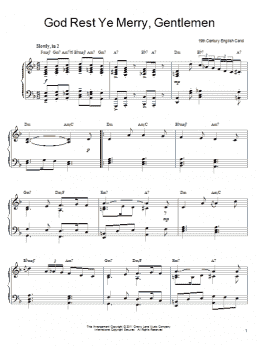page one of God Rest Ye Merry, Gentlemen [Gospel version] (Piano Solo)