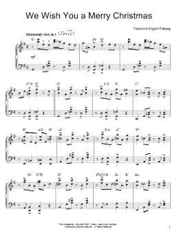 page one of We Wish You A Merry Christmas [Gospel version] (Piano Solo)