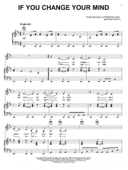 page one of If You Change Your Mind (Piano, Vocal & Guitar Chords (Right-Hand Melody))