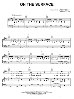 page one of On The Surface (Piano, Vocal & Guitar Chords (Right-Hand Melody))