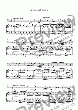 page one of Scherzo di Fantasia (Allegro Con Fuoco) -Cello Sonata in C minor (I mvt.)