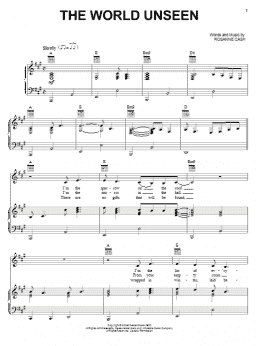 page one of The World Unseen (Piano, Vocal & Guitar Chords (Right-Hand Melody))