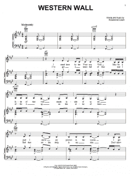 page one of Western Wall (Piano, Vocal & Guitar Chords (Right-Hand Melody))