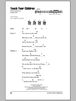 page one of Teach Your Children (Guitar Chords/Lyrics)