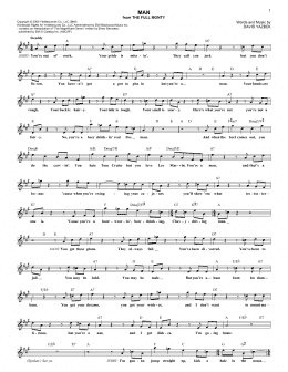 page one of Man (from The Full Monty) (Lead Sheet / Fake Book)