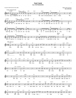 page one of That Face (Lead Sheet / Fake Book)