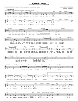 page one of Somebody's Eyes (Lead Sheet / Fake Book)