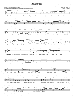 page one of Big-Ass Rock (from The Full Monty) (Lead Sheet / Fake Book)