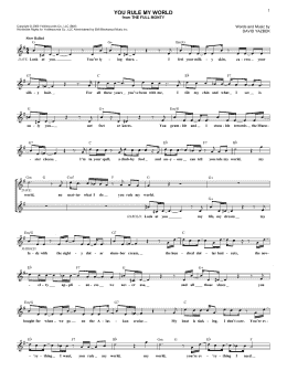 page one of You Rule My World (from The Full Monty) (Lead Sheet / Fake Book)