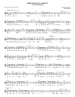 page one of When You Got It, Flaunt It (Lead Sheet / Fake Book)
