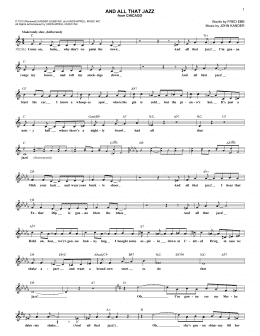 page one of And All That Jazz (Lead Sheet / Fake Book)