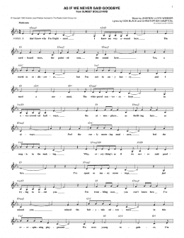page one of As If We Never Said Goodbye (Lead Sheet / Fake Book)
