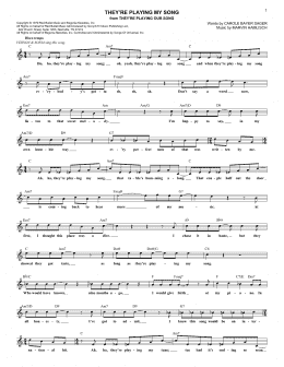 page one of They're Playing My Song (Lead Sheet / Fake Book)