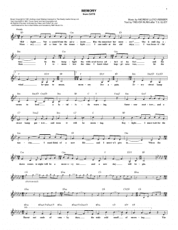 page one of Memory (from Cats) (Lead Sheet / Fake Book)