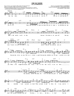 page one of One Day More (from Les Miserables) (Lead Sheet / Fake Book)