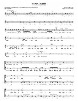 page one of All For The Best (Lead Sheet / Fake Book)