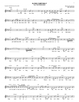 page one of Along Came Bialy (Lead Sheet / Fake Book)