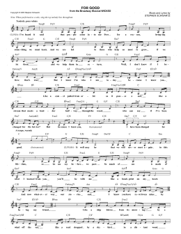 page one of For Good (from Wicked) (Lead Sheet / Fake Book)