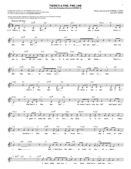 page one of There's A Fine, Fine Line (from Avenue Q) (Lead Sheet / Fake Book)