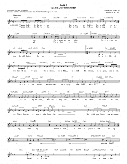 page one of Fable (from The Light In The Piazza) (Lead Sheet / Fake Book)