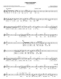 page one of C'mon Everybody (Lead Sheet / Fake Book)